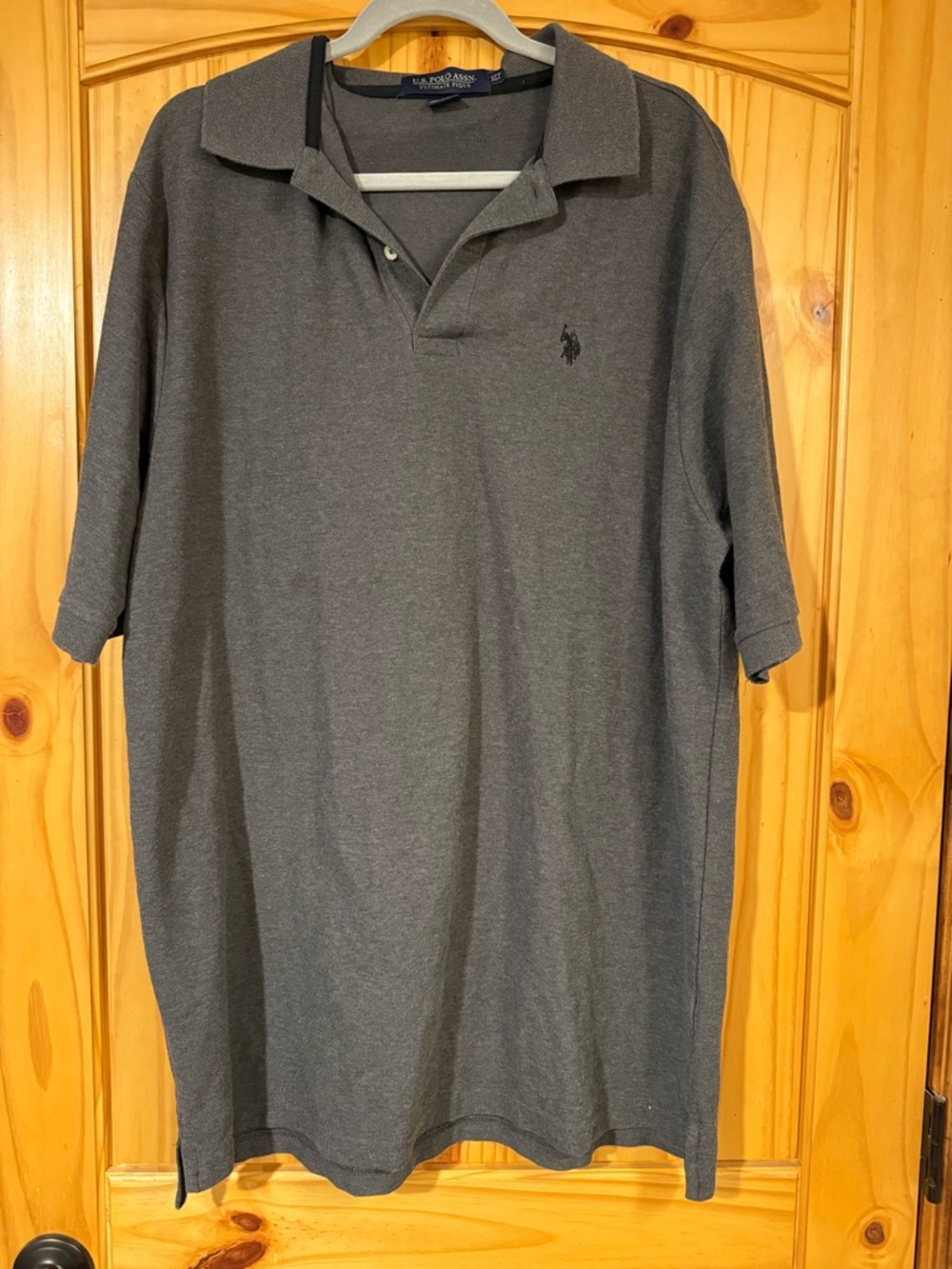 Polo by Ralph Lauren Men's Dark Gray Polo Shirt with Embroidered Logo